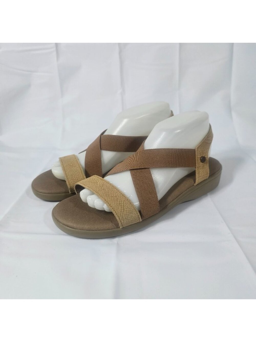 Arcopedico Monterey Sandals Women 40 EU, 9.5 US Brown Elastic Straps Casual